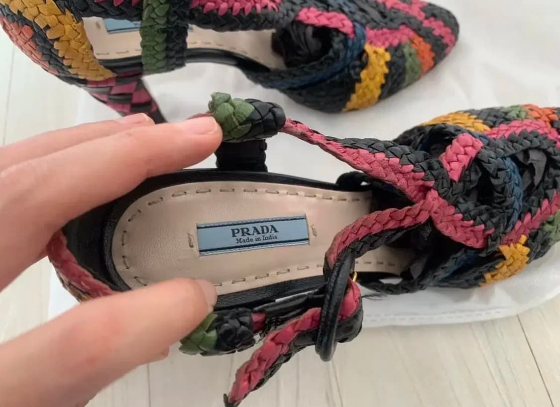 PRADA 프라다 우븐 둥근토 펌프스 상품이미지8