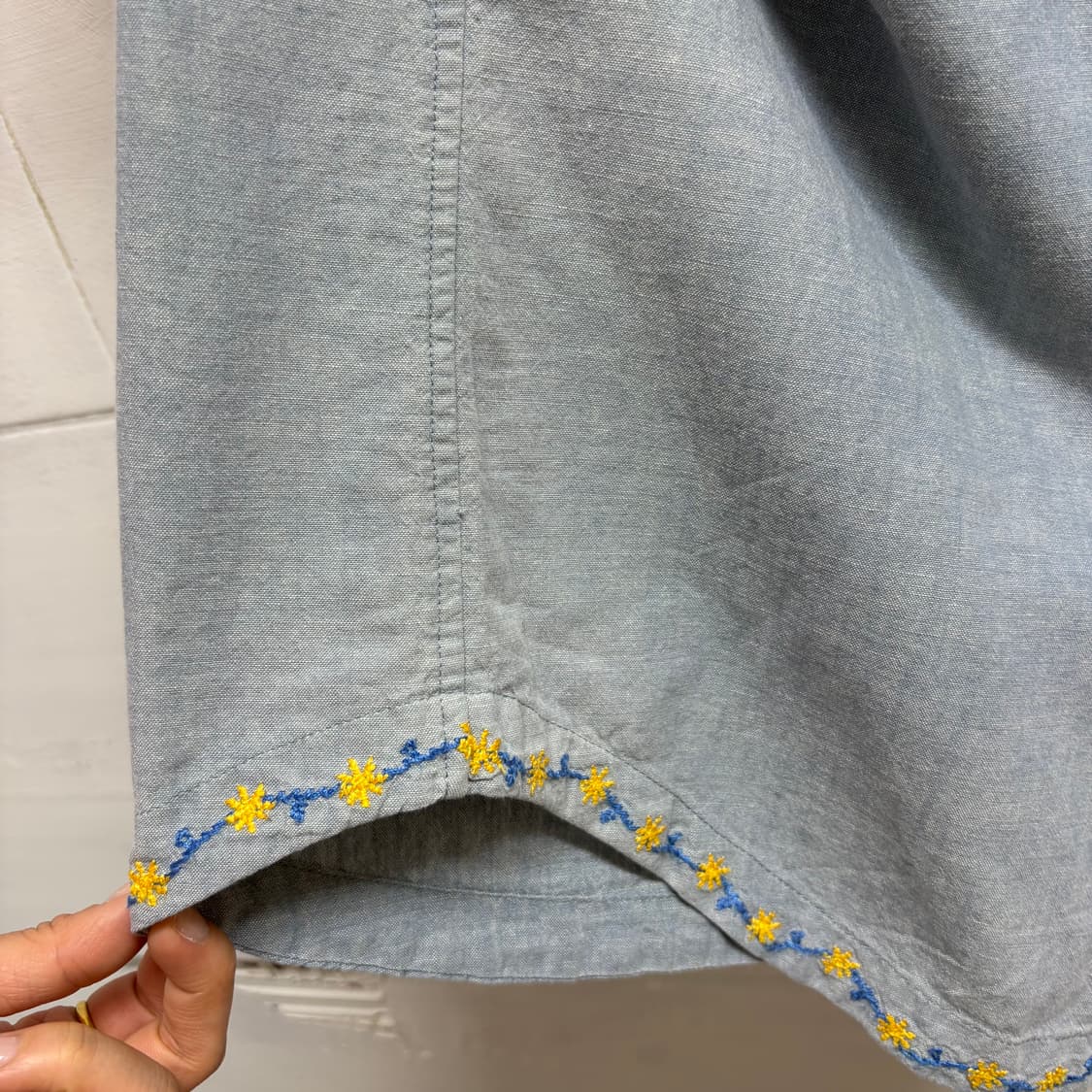 RAGEBLUE 샴브레이 보디st 자수 셔츠 남방 JPN 상품이미지8