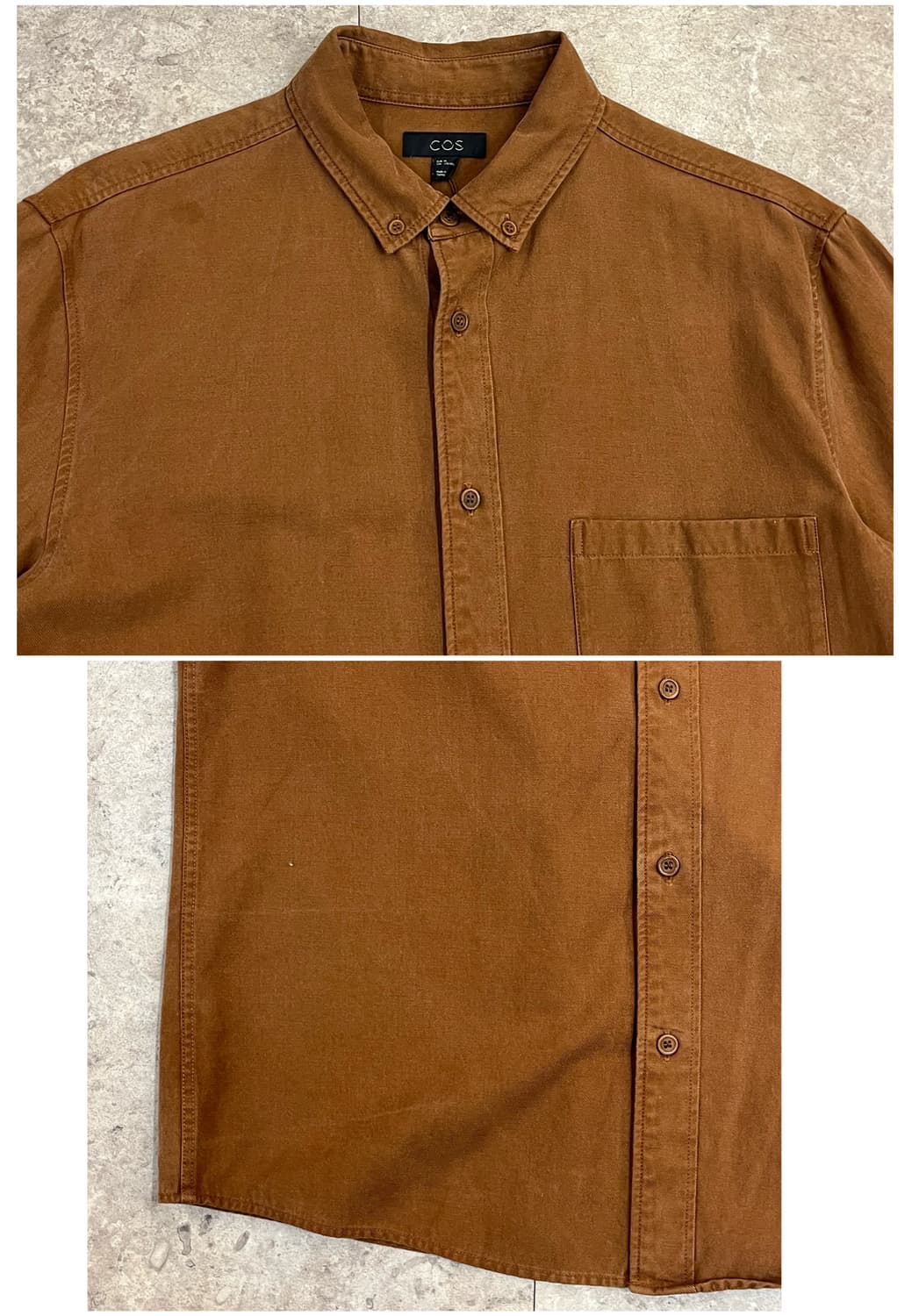 코스 셔츠 브라운 M #csz3280 상품이미지5