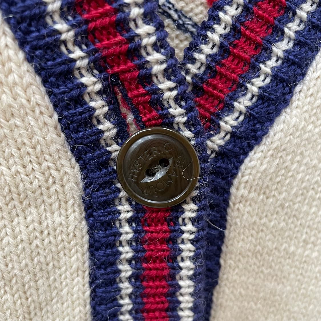 히스테릭 글래머 y2k 프레피 스포티 로고 배색 가디건 상품이미지4