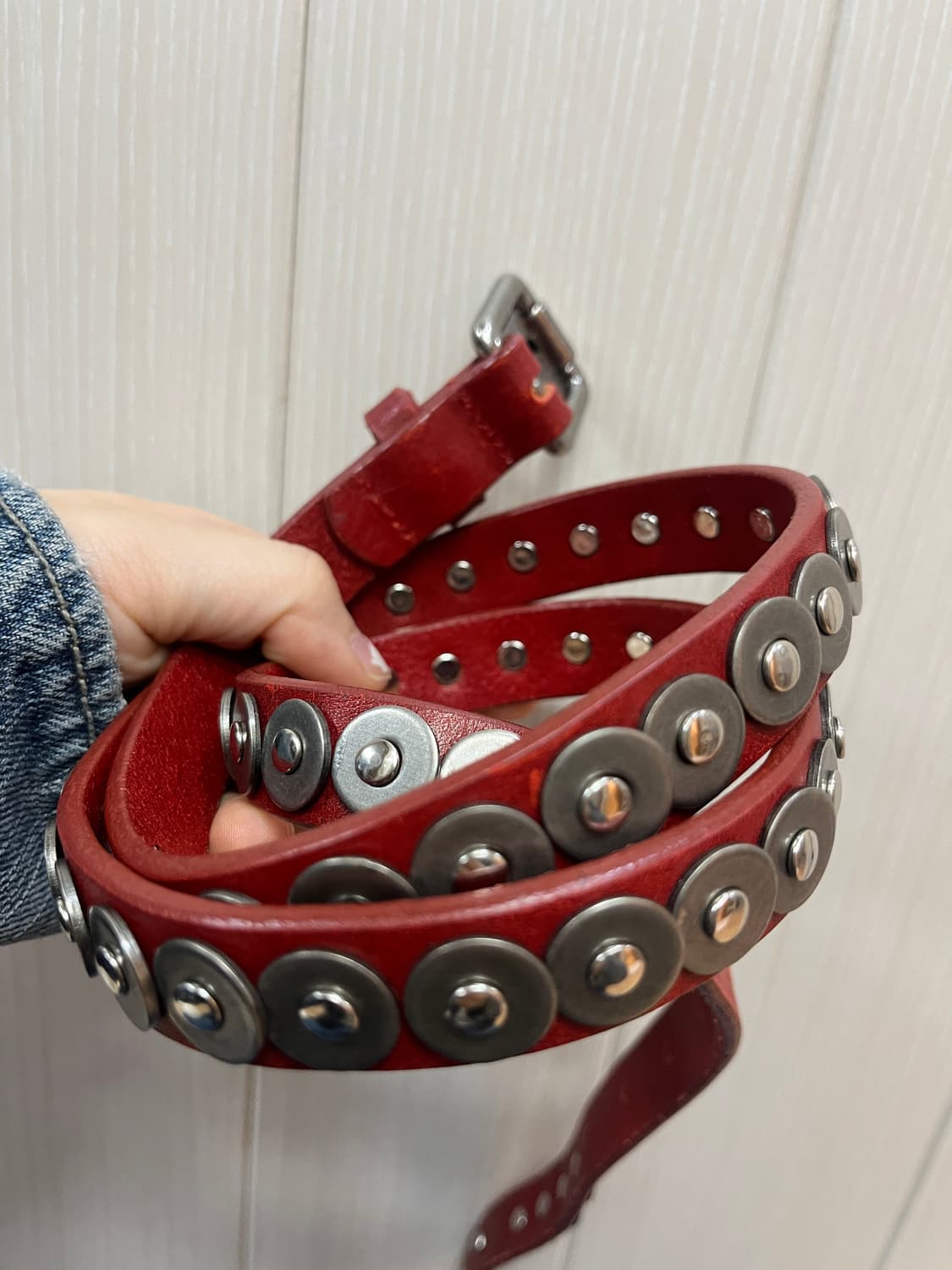 스터드 레더  벨트 상품이미지3