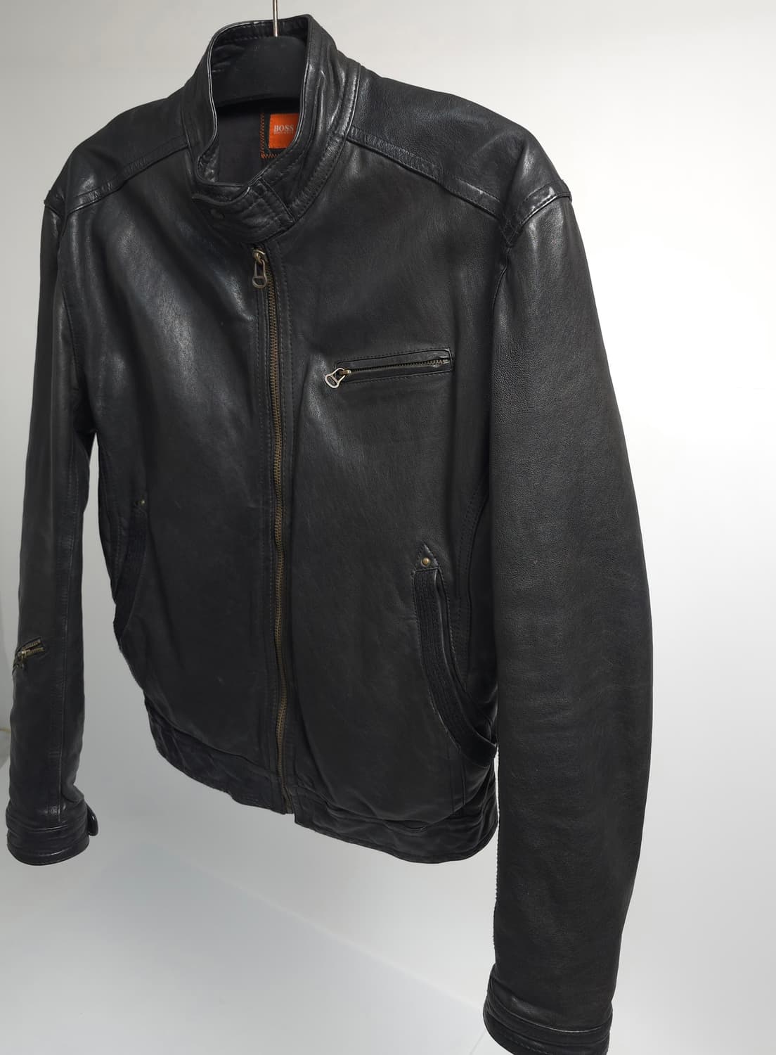 휴고보스 정품 남성 블랙 양가죽 싱글 라이더 가죽 자켓 레더자켓 105  상품이미지6