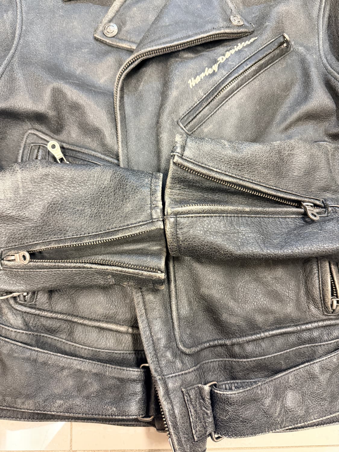 할리데이비슨 레더 빈티지워싱 라이더자켓 상품이미지8