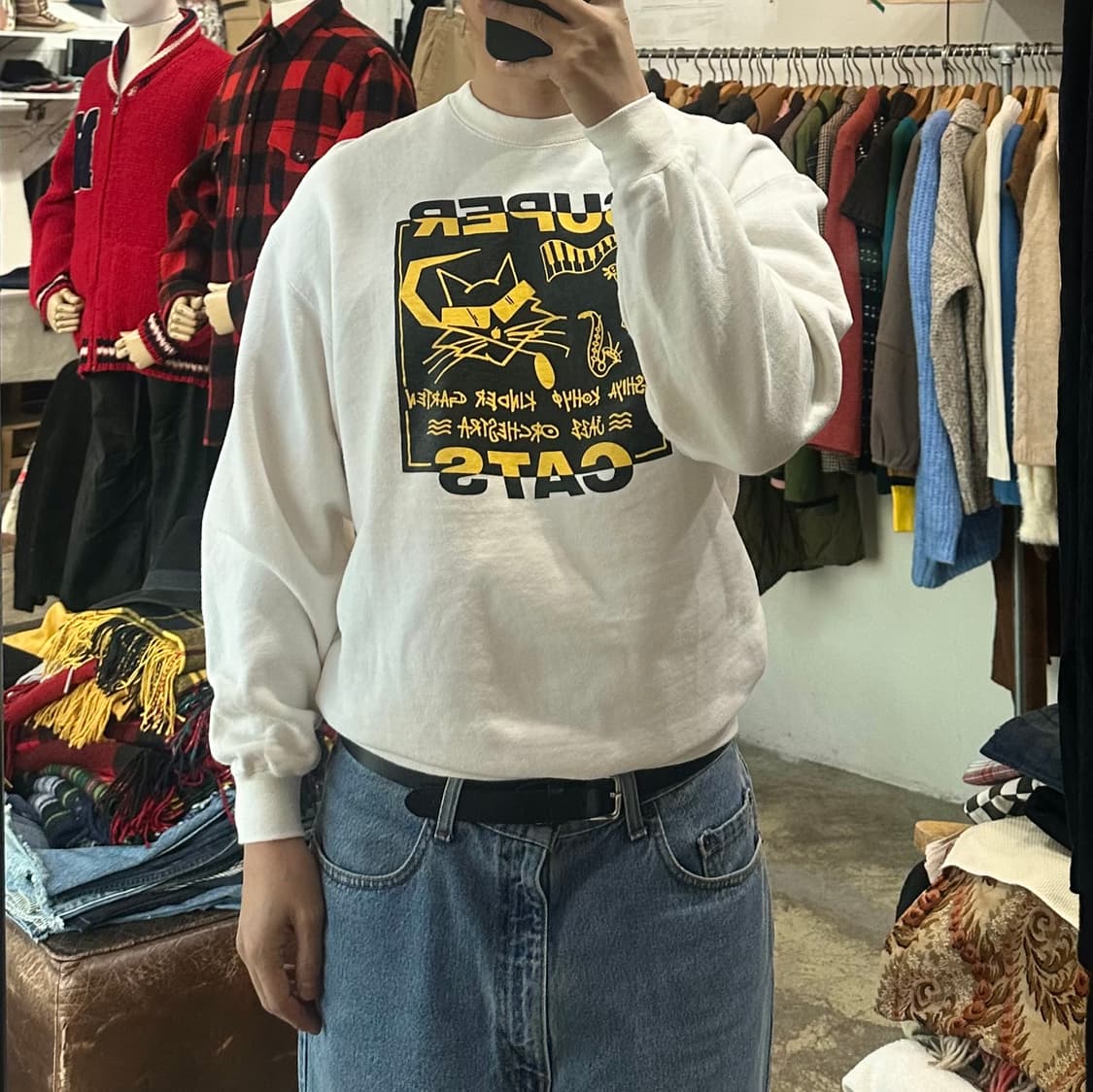 (착용컷) SUPER CATS 스웻 셔츠 (남성용 98) 상품이미지3