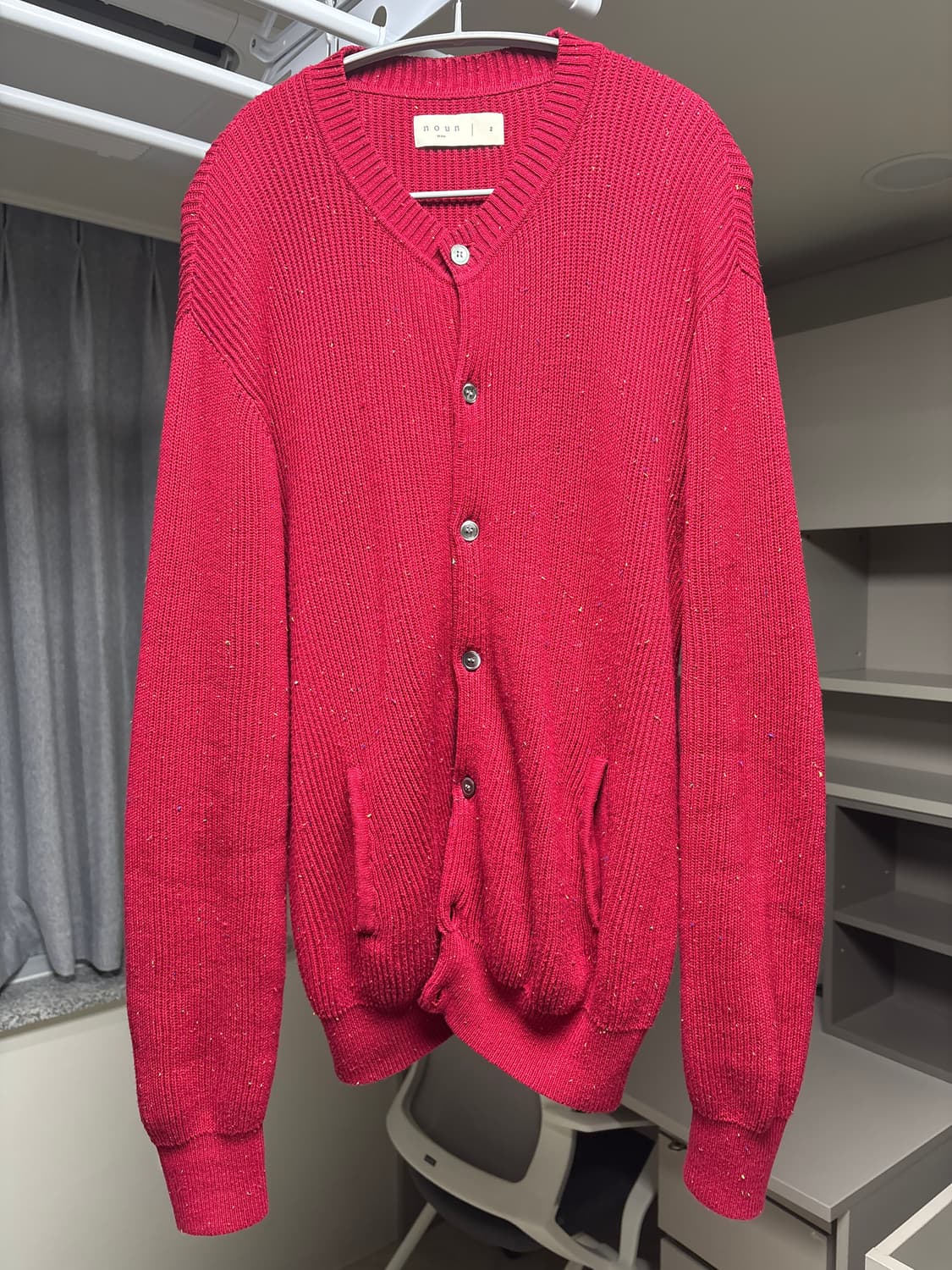 [2] 노운 넵 얀 크루넥 가디건 (레드) 상품이미지2