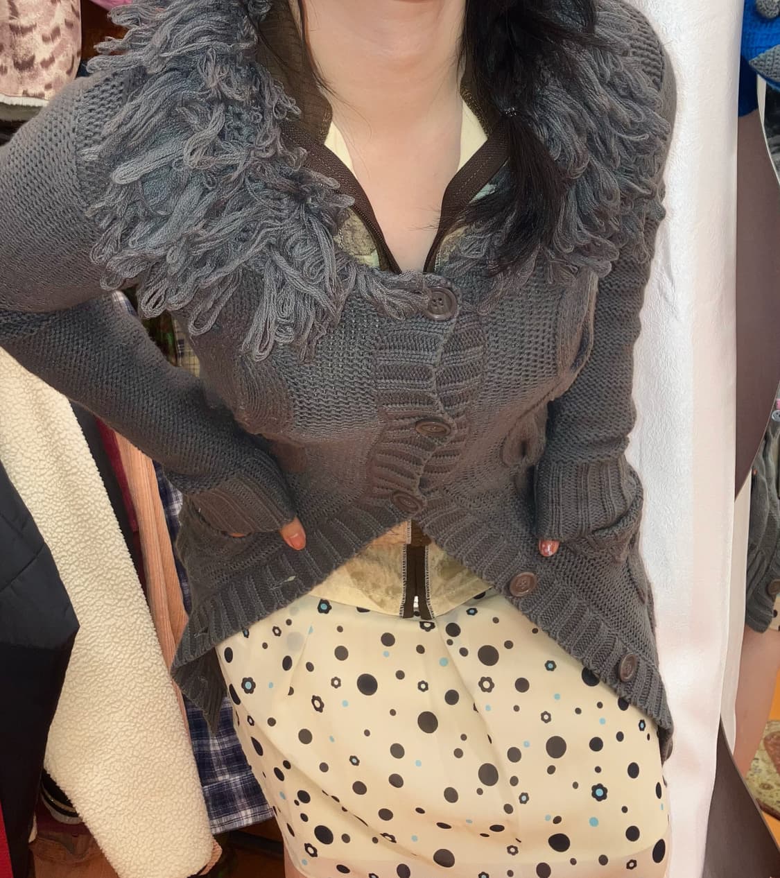 JPN 그런지 롱 케이블 가디건 상품이미지3