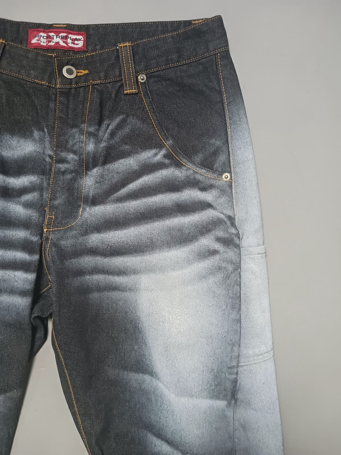 [30] 스포트리플레이 링클 와이드 블랙진 청바지 90s 올드스쿨 상품이미지4