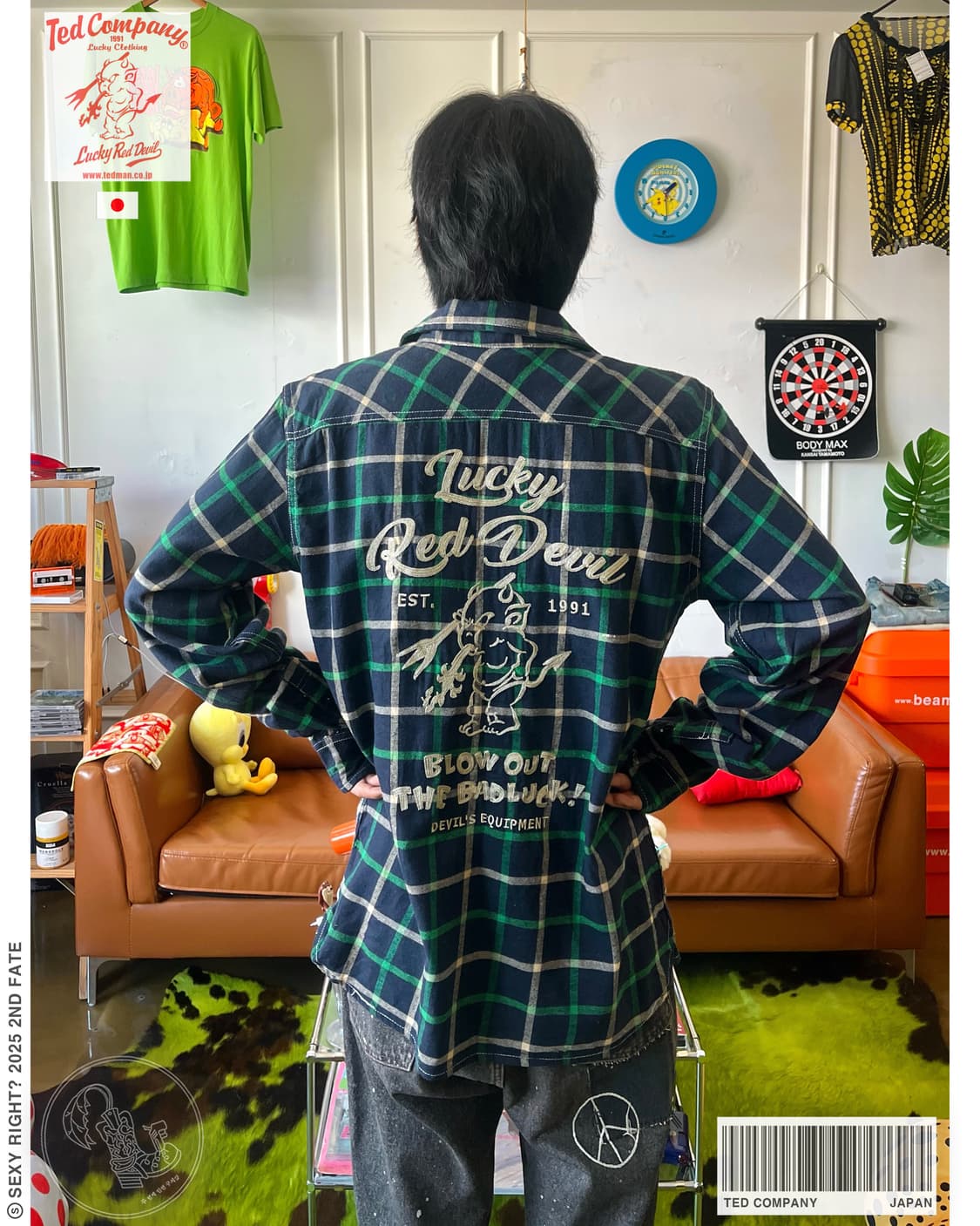 Ted Company Icon Embroidery Check Short 상품이미지1