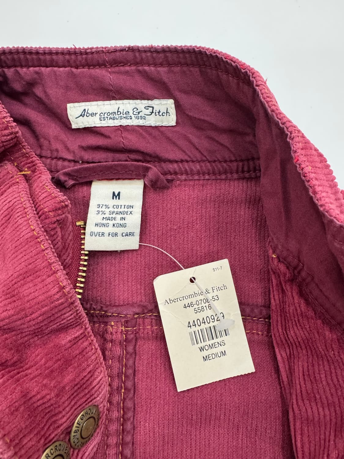 Abercrombie & Fitch 코듀로이 자켓 (와인 레드) 상품이미지4