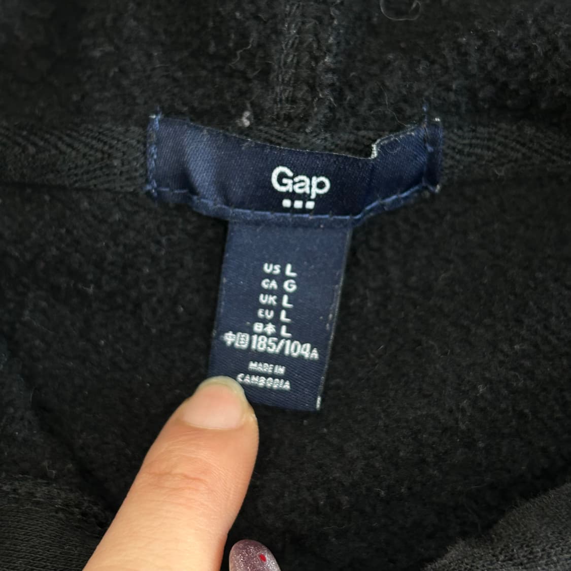 Gap 갭 그레이 로고 블랙후드집업 상품이미지5