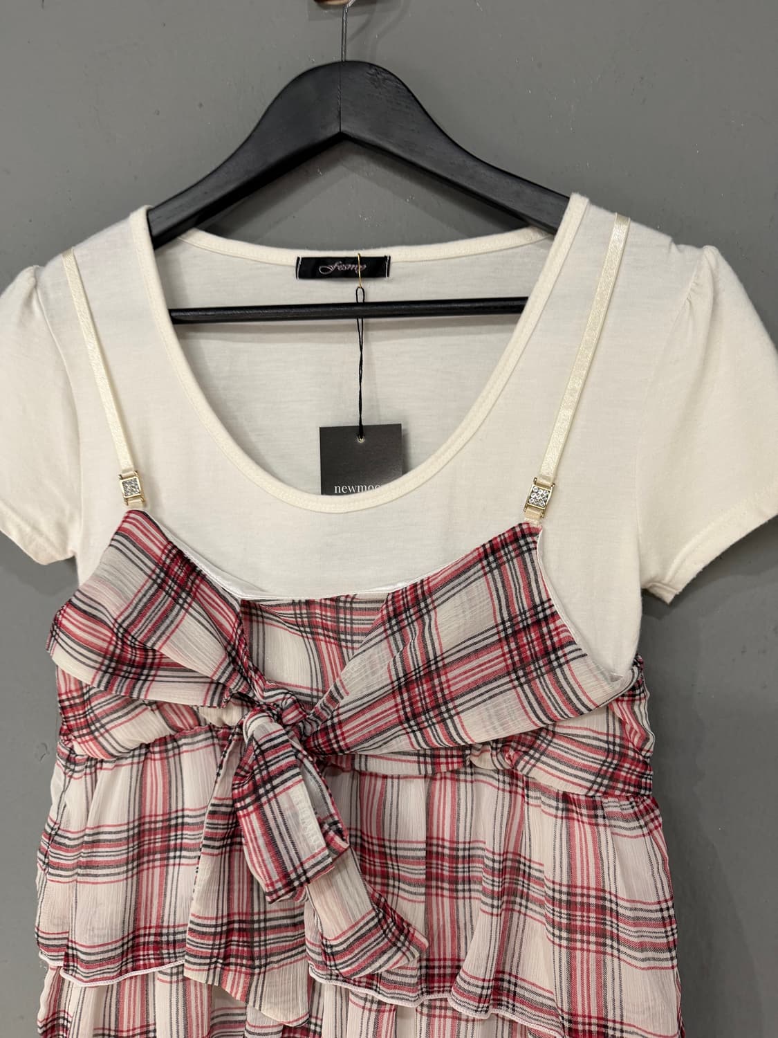 check can-can layered detail top 상품이미지6