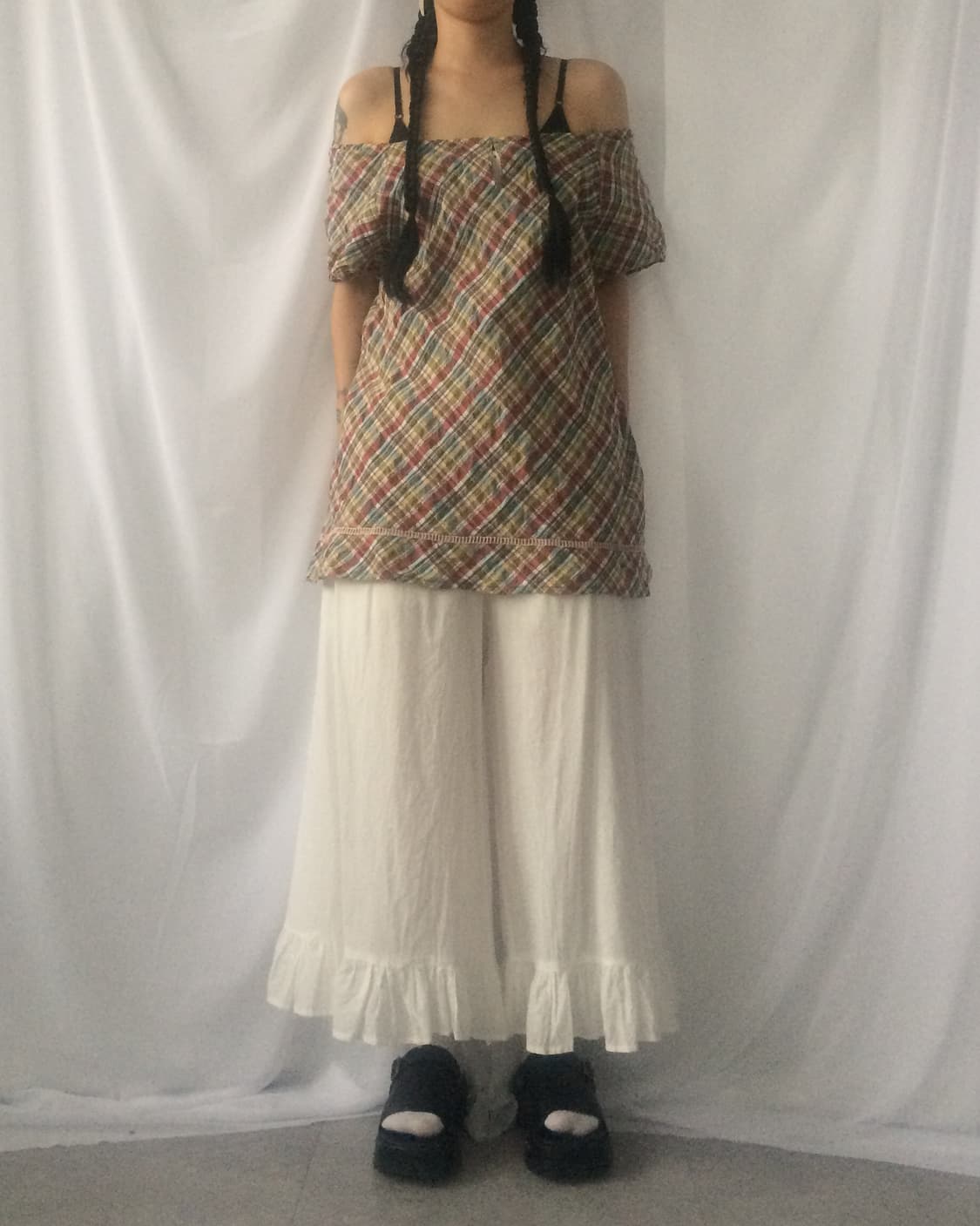 Check pattern blouse 상품이미지8