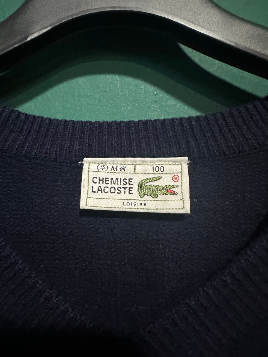 90s 라코스테 아가일니트 네이비 상품이미지4