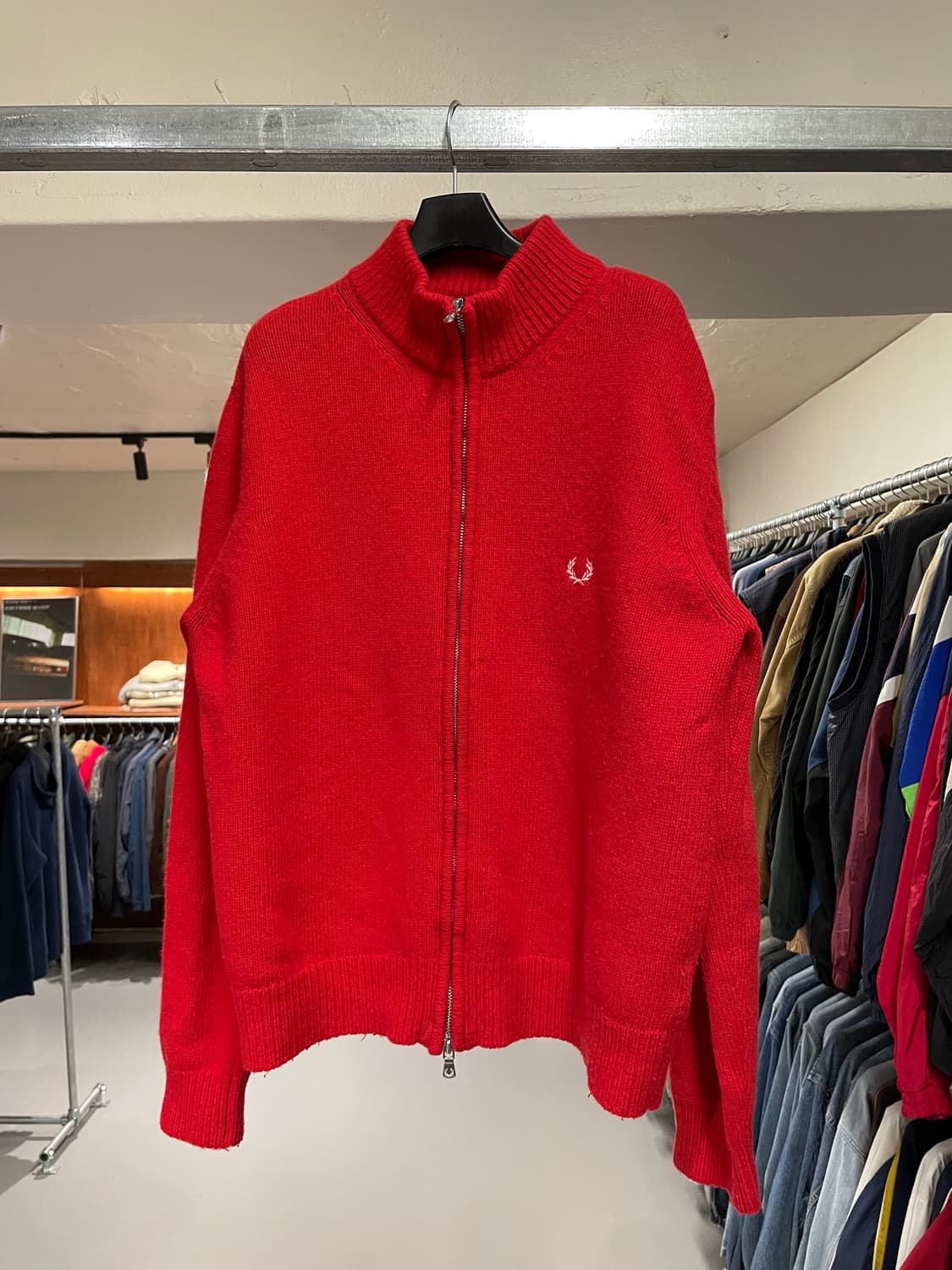 프레드페리 울 니트 집업 상품이미지3