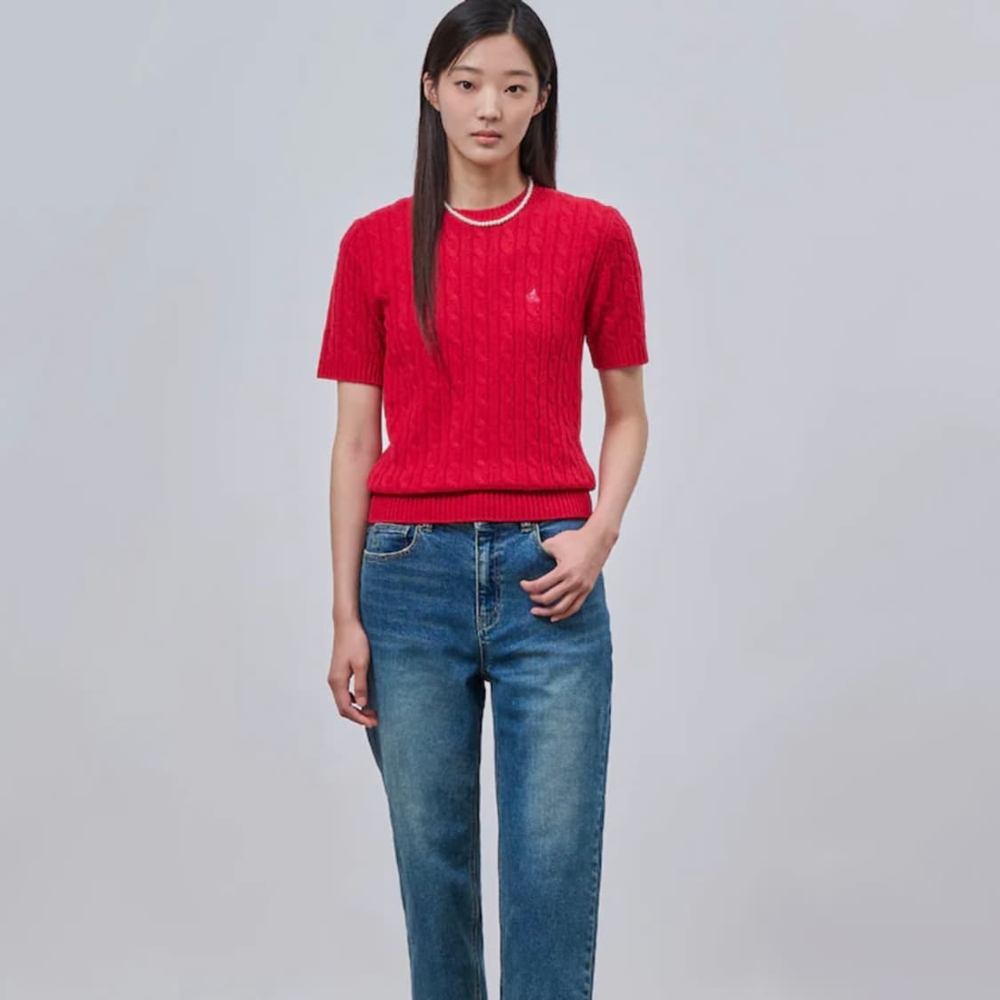 24FW BEANPOLE 울 케이블 반소매 풀오버 상품이미지2