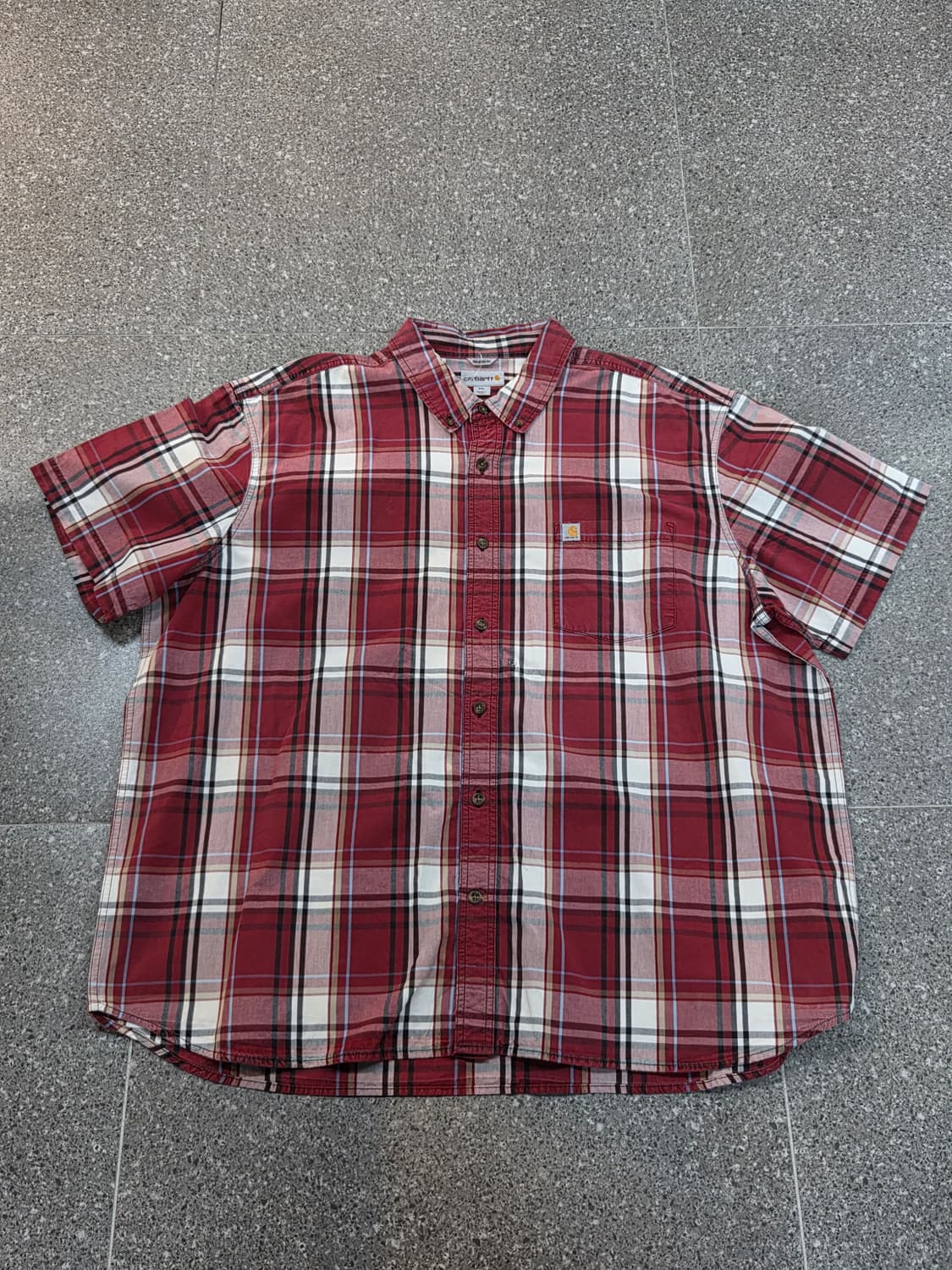 칼하트 레드 체크반팔셔츠  상품이미지4
