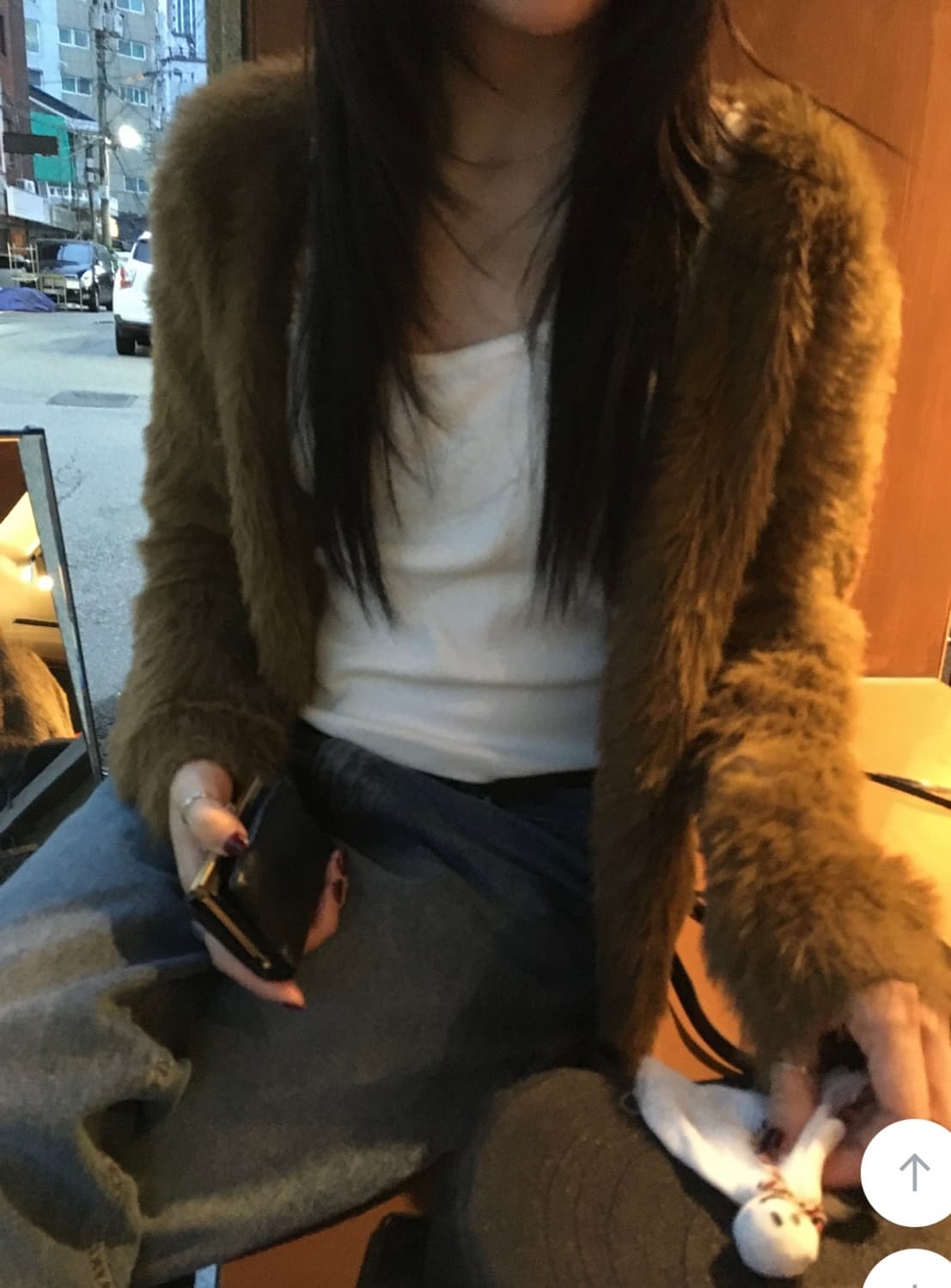 유어즈 yours 루즈핏 태니 퍼 가디건 상품이미지6