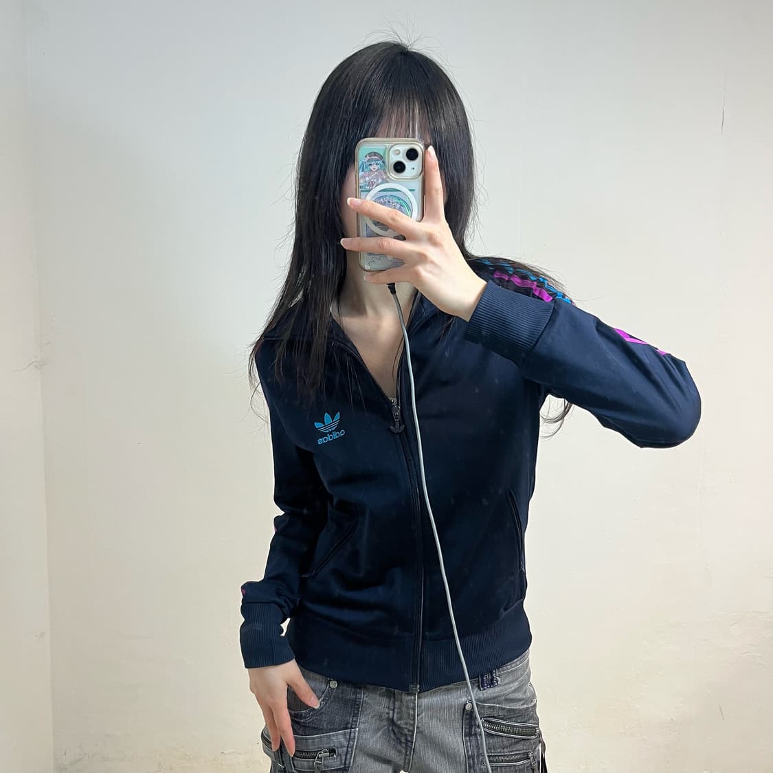 Adidas navy color mix firebird jersey 상품이미지1