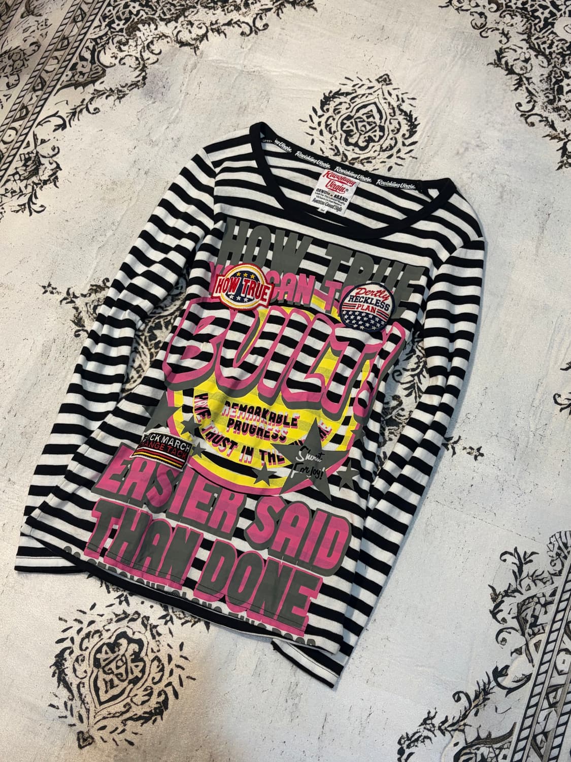 Y2K Kitsch Stripe Printing long sleeve 상품이미지6