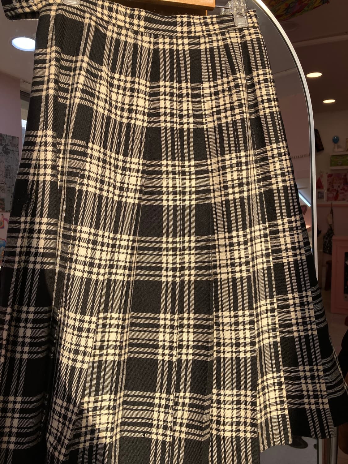 빈티지 체크 플리츠 미디 스커트 상품이미지6
