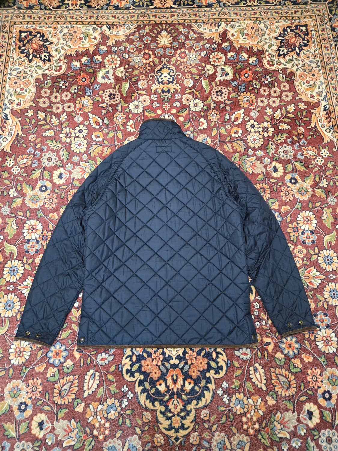 폴로 랄프로렌 레더 트리밍 퀼팅 자켓 네이비 (L) 상품이미지5