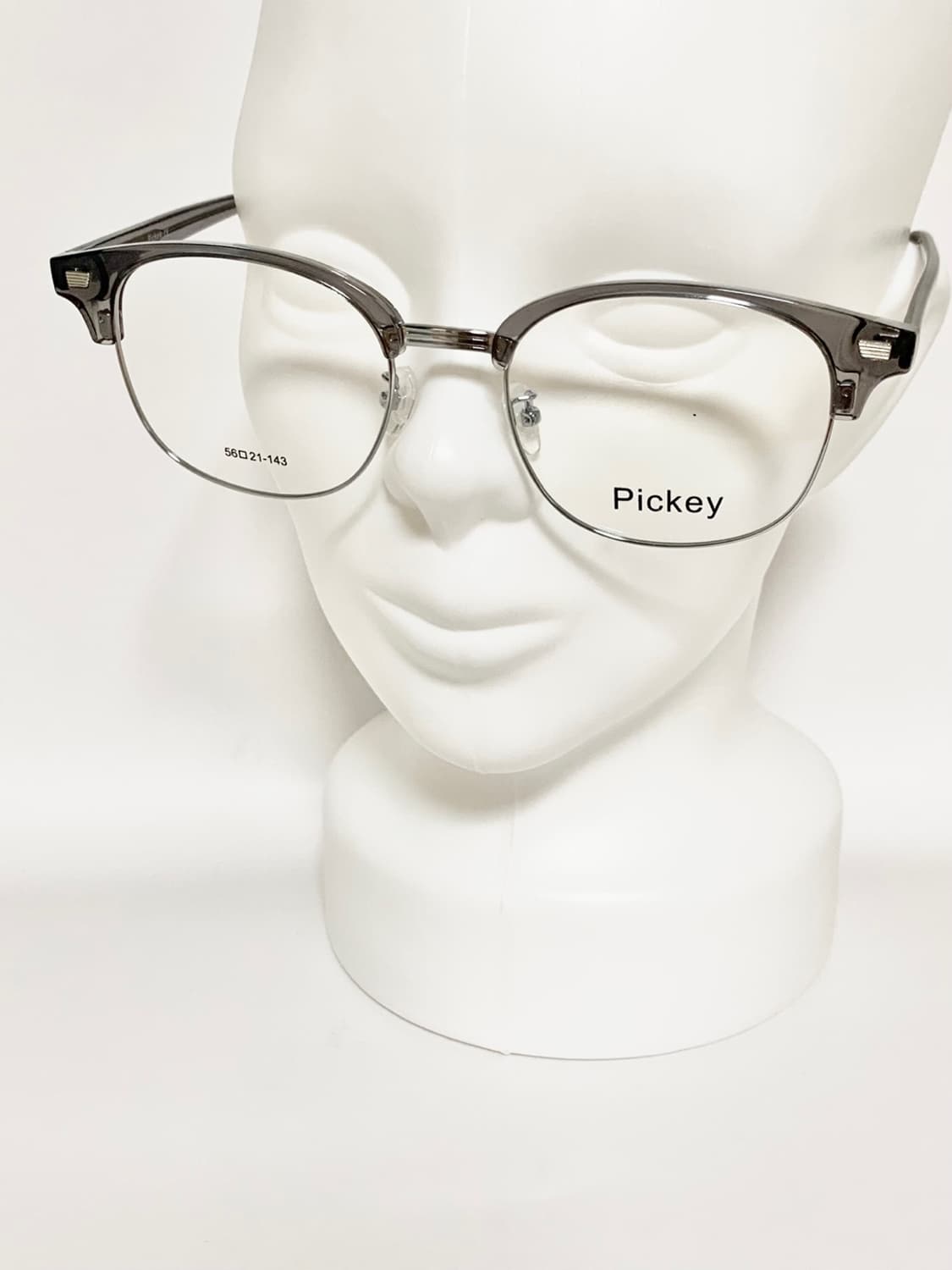 새상품 Pickey 클래식 하금테 그레이투명 안경테  빅사이즈 상품이미지6