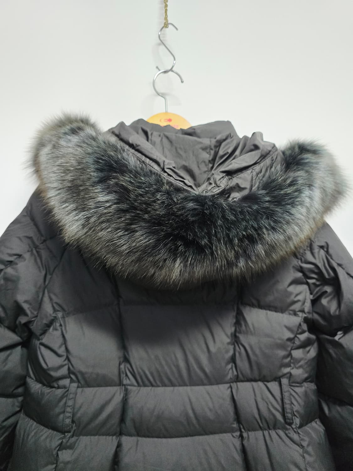 더엣지 프리미엄 구스다운롱패딩  블랙 폭스퍼 상품이미지5