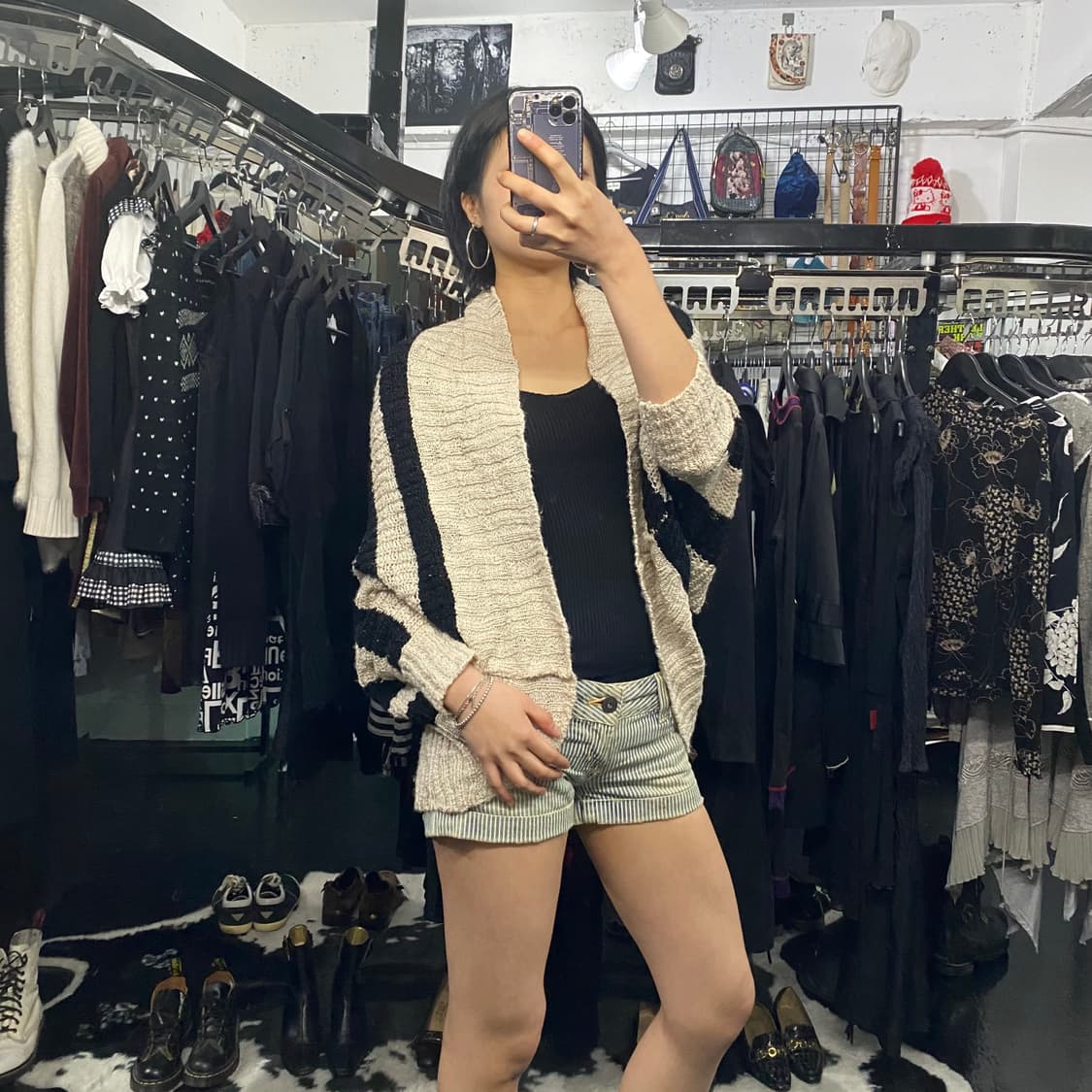 Inter planet wings 스트라이프 가오리 가디건 상품이미지1