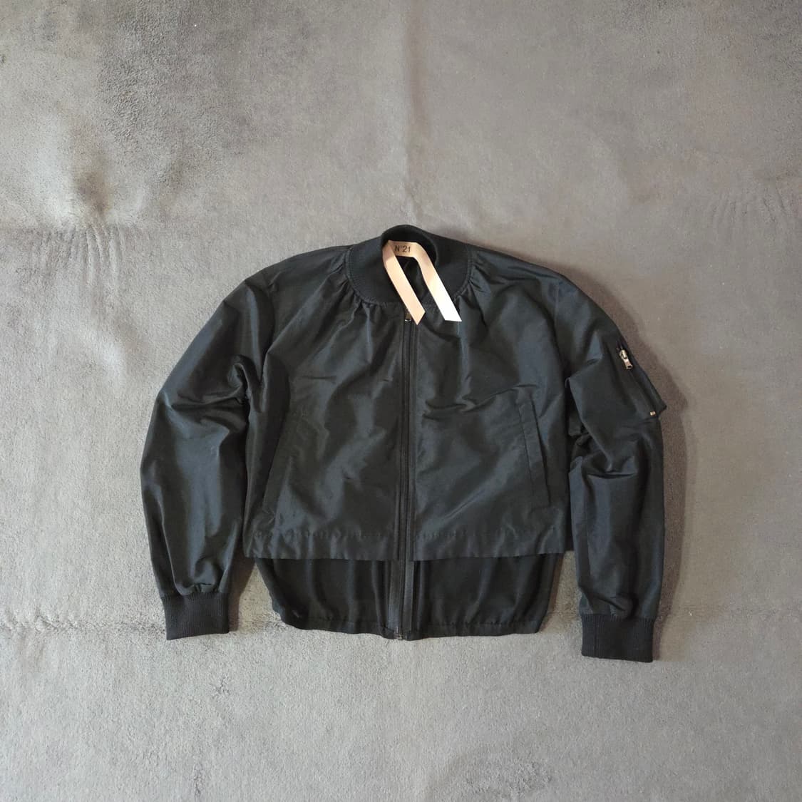 N21 누메로벤투노 여성 시스루 레이스 ma-1 봄버 자켓 블랙 상품이미지1