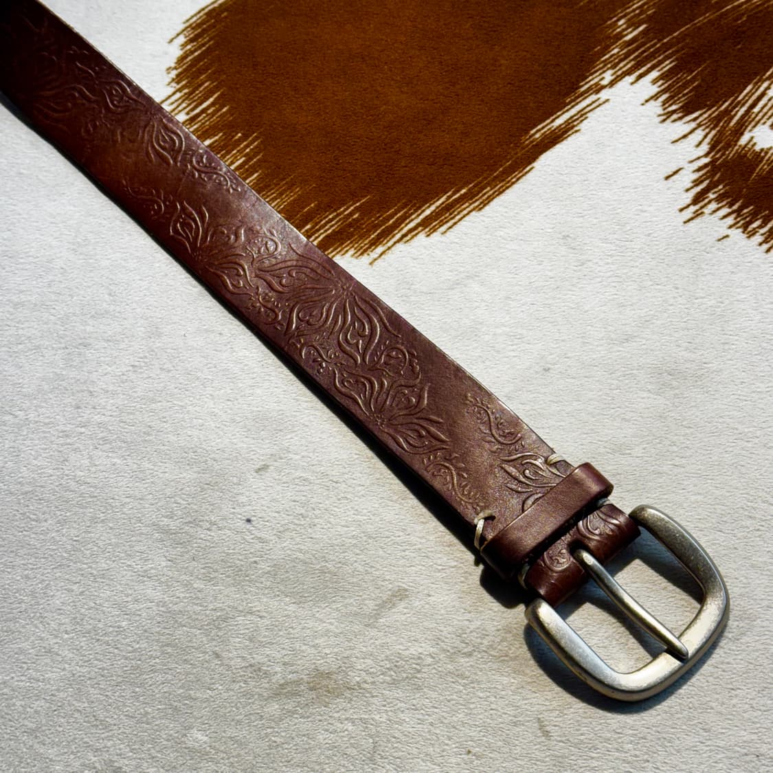 소가죽 웨스턴 벨트 브라운 (OS) 카우하이드 상품이미지3