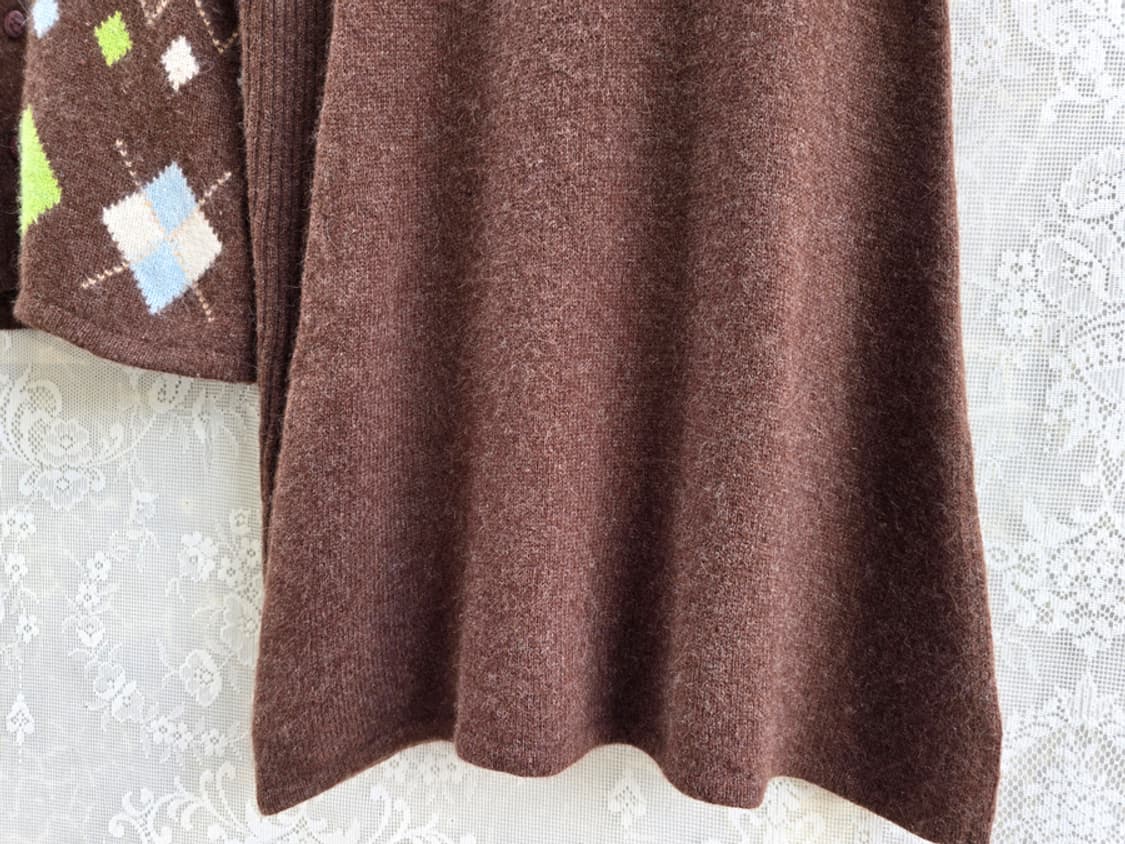 재팬브랜드 아가일 니트 투피스 상품이미지7