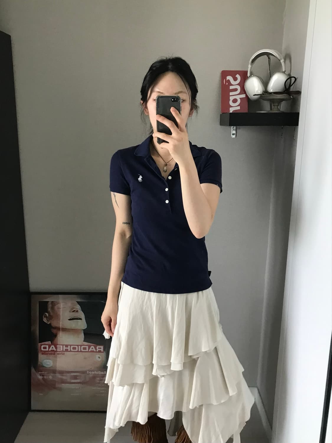 폴로 랄프로렌 여성 재팬라인 포니로고 네이비 카라티 상품이미지3