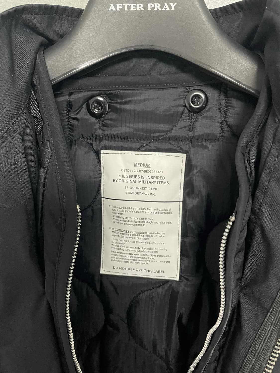 아웃스탠딩 m65 피쉬테일 파카 블랙 m사이즈 상품이미지4