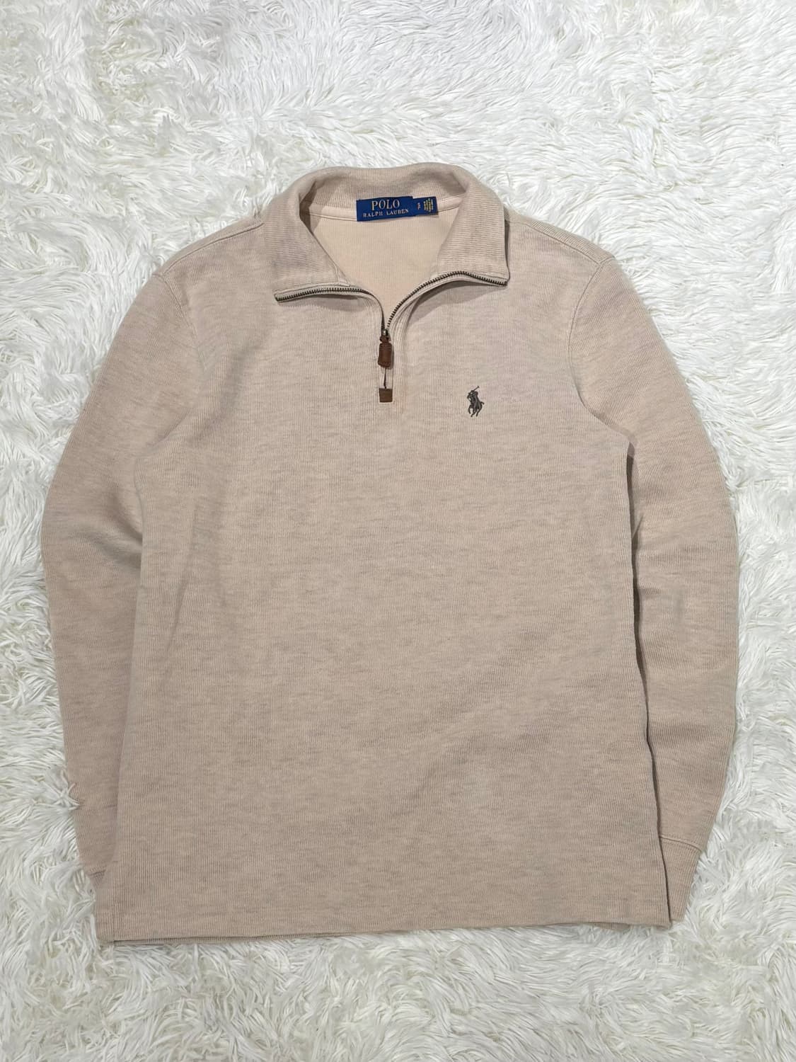 폴로랄프로렌 브라운포니 베이지 반집업 니트 상품이미지4