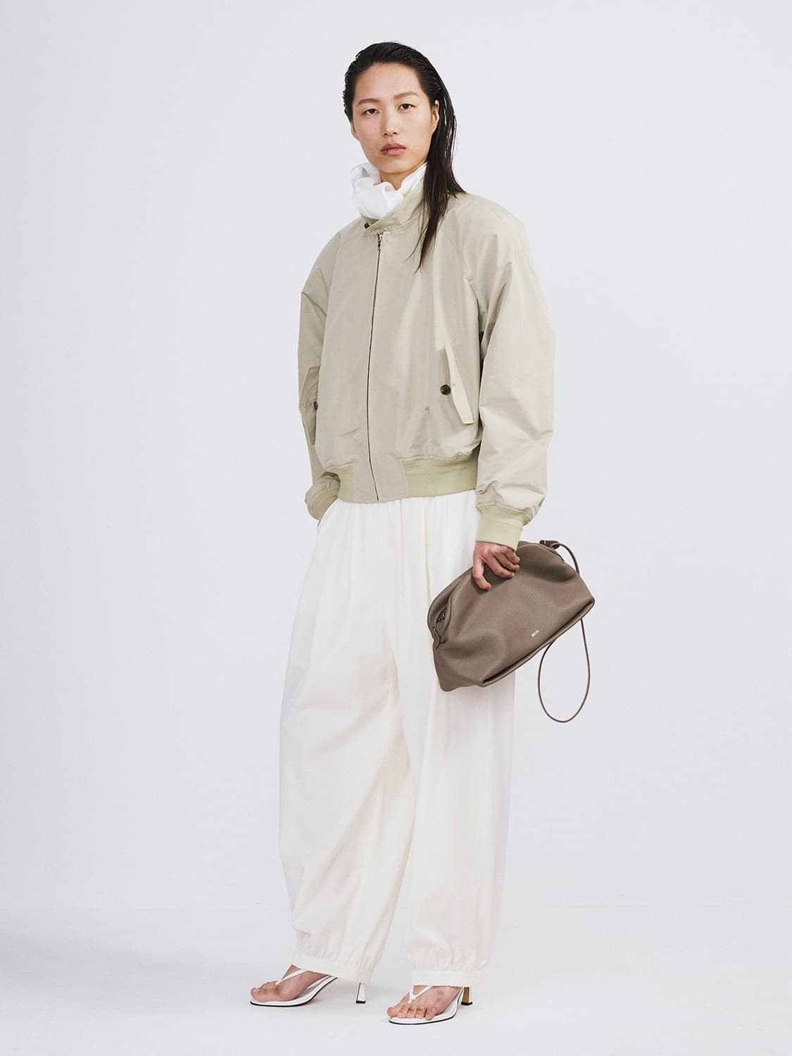 렉토 RECTO 크롭 헤링턴 점퍼 자켓 라이트 타우페 상품이미지3