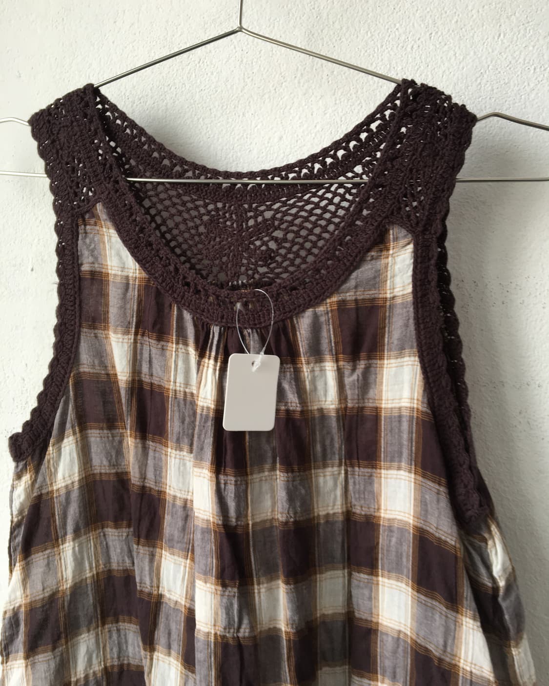 Crochet trimming check pattern  sleevele 상품이미지5