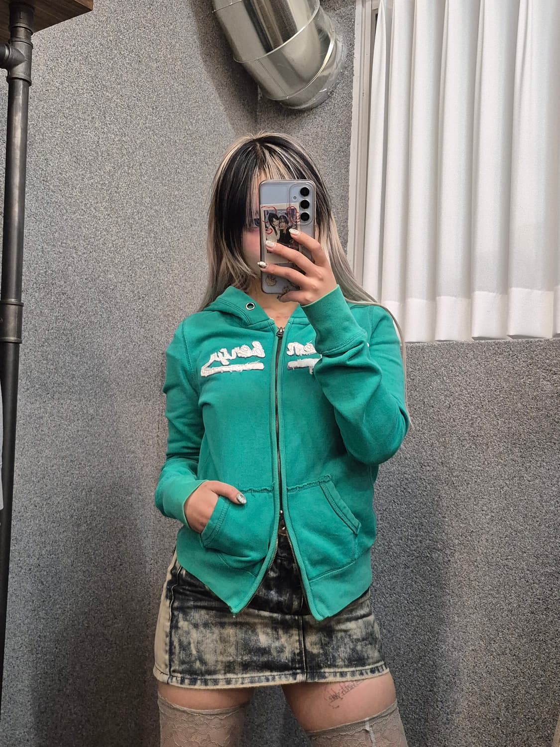 VINTAGE GREEN HOODIE ZIPUP  상품이미지1