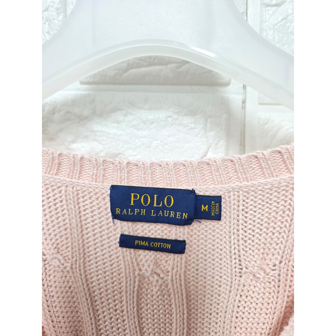 택포// 폴로 랄프로렌 핑크 꽈배기 니트 M 상품이미지2