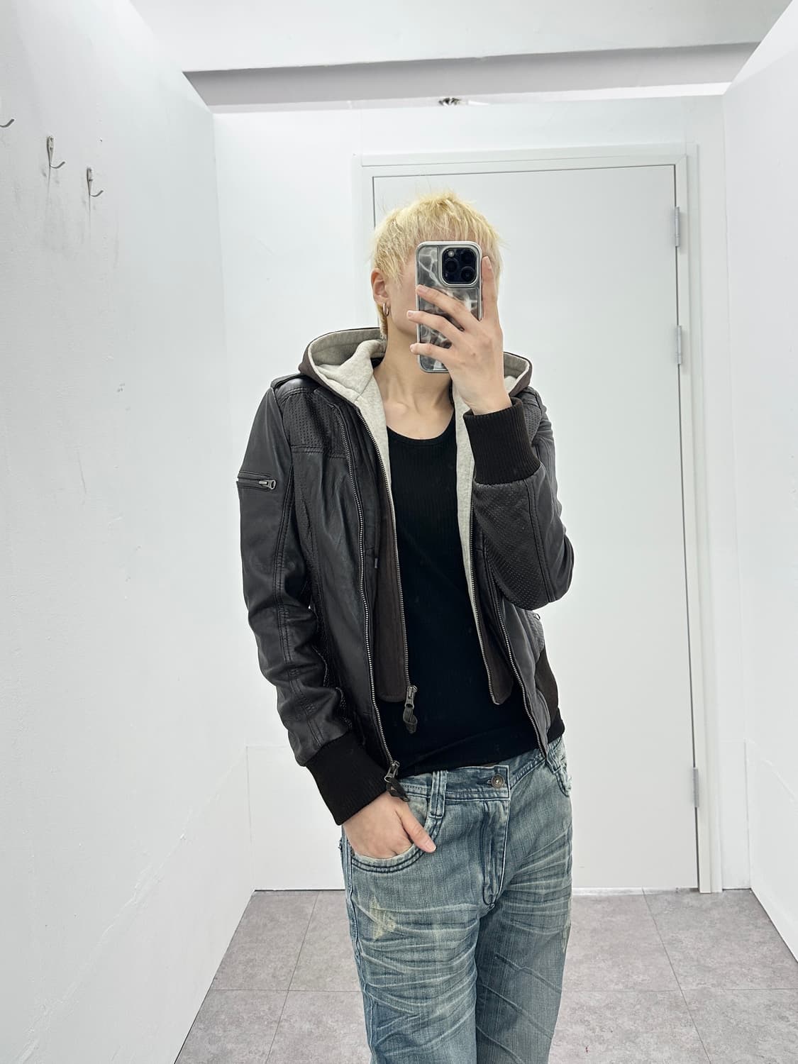 KORINTAGE lambskin hood layered jacket 상품이미지2