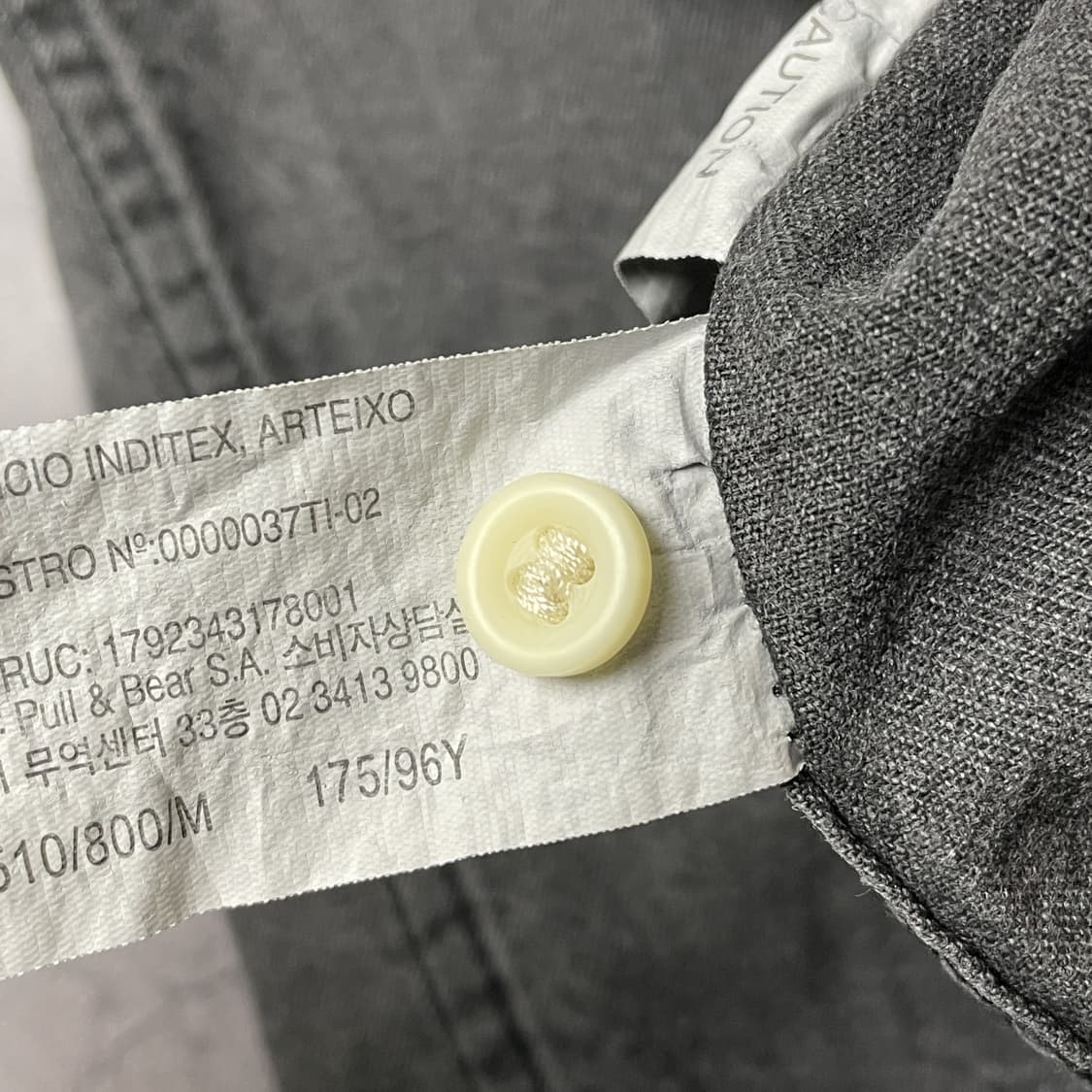 PULL&BEAR 빈티지 차콜 코튼셔츠 A00402 상품이미지10