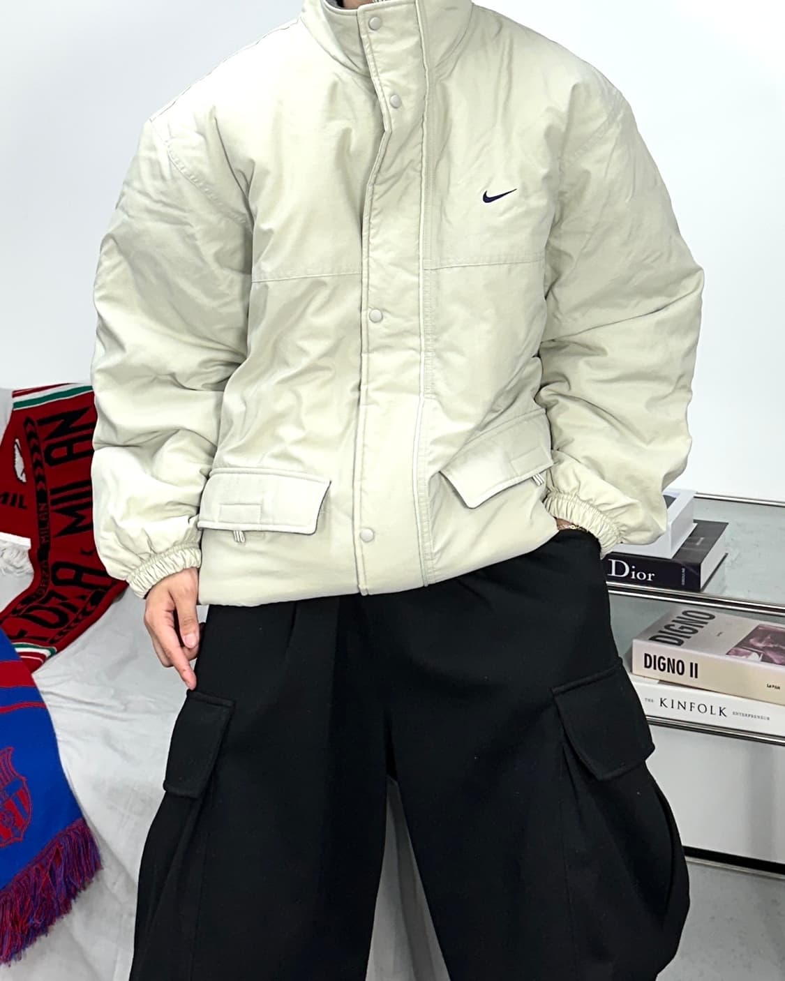 나이키 90s 올드스쿨 베이지 점퍼 XL 상품이미지2