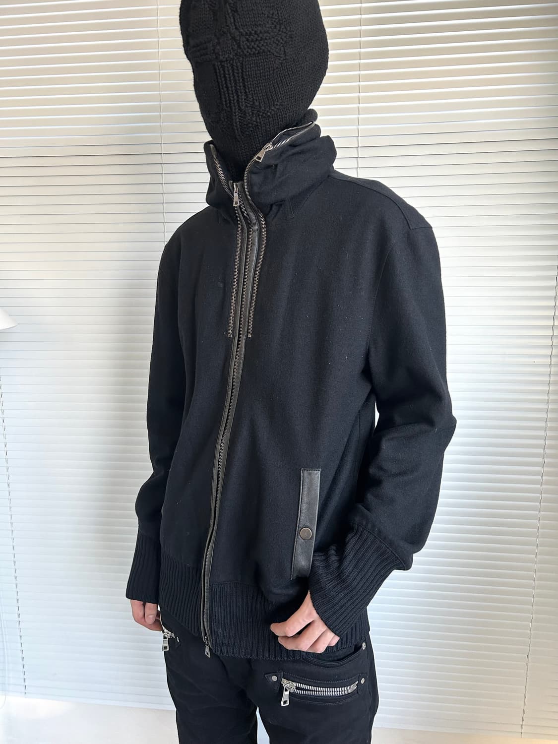 존바바토스 측융 울 하이넥 집업 자켓 상품이미지1