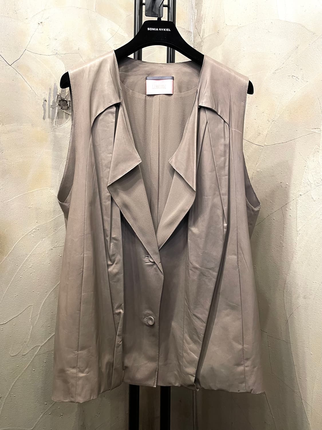 르베이지 아주 얇은 양가죽 베스트 66 상품이미지5