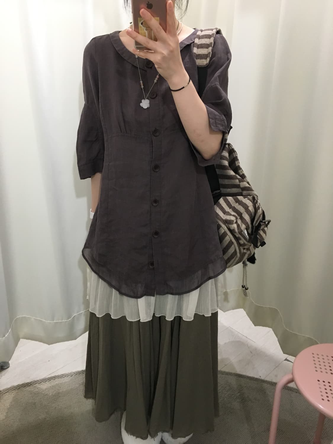 린넨 둥카라 블라우스 상품이미지4