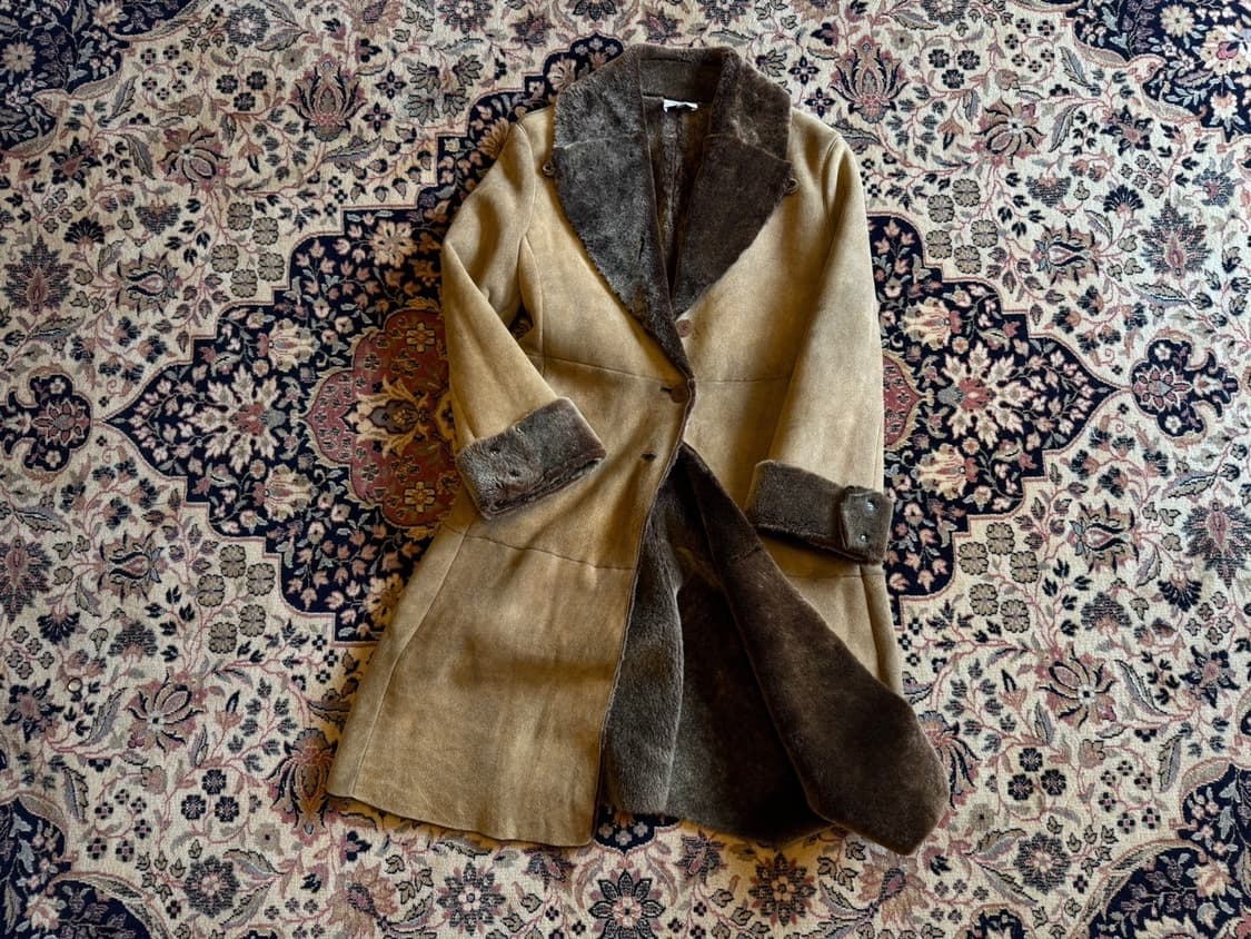 아르마니 꼴레지오니 스웨이드 시어링 레더 코트 55~66 상품이미지1