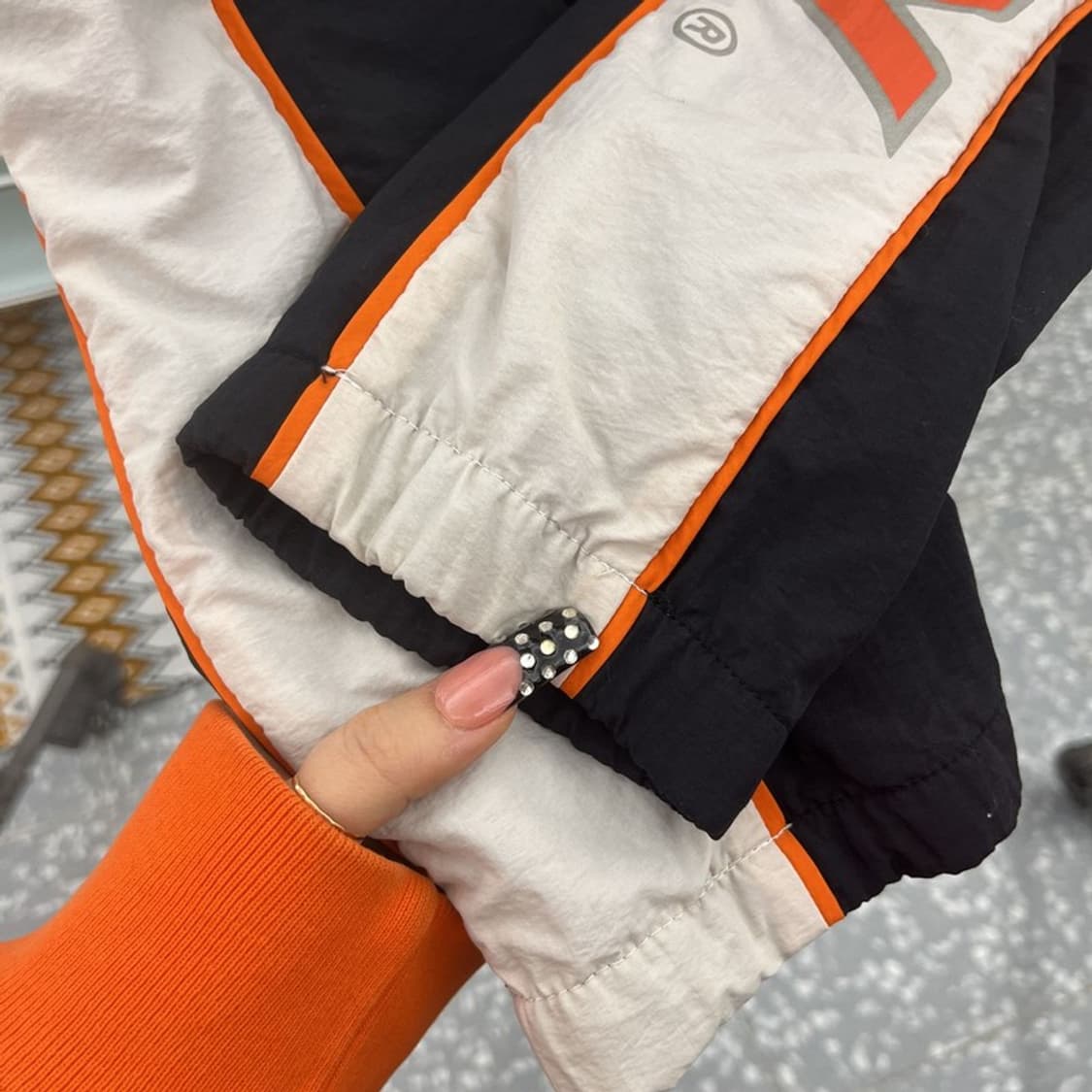 널디 올드스쿨 키치 사이드로고 오렌지 바람막이 자켓 L C10504 상품이미지7