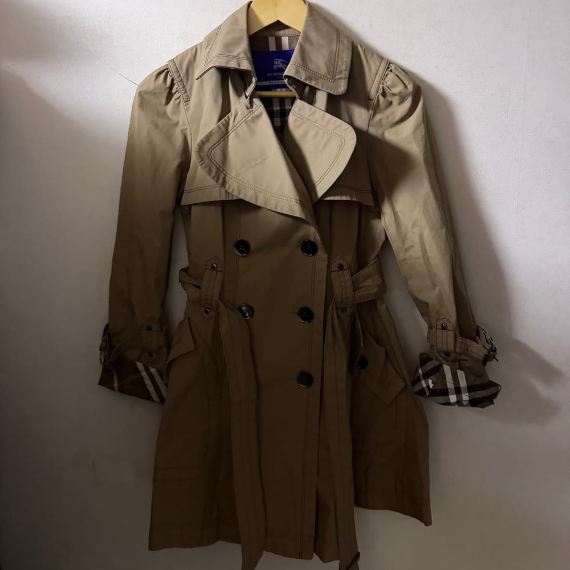 버버리  블루라벨 노바체크 클레식 더블코트 38 (55정도) 상품이미지1