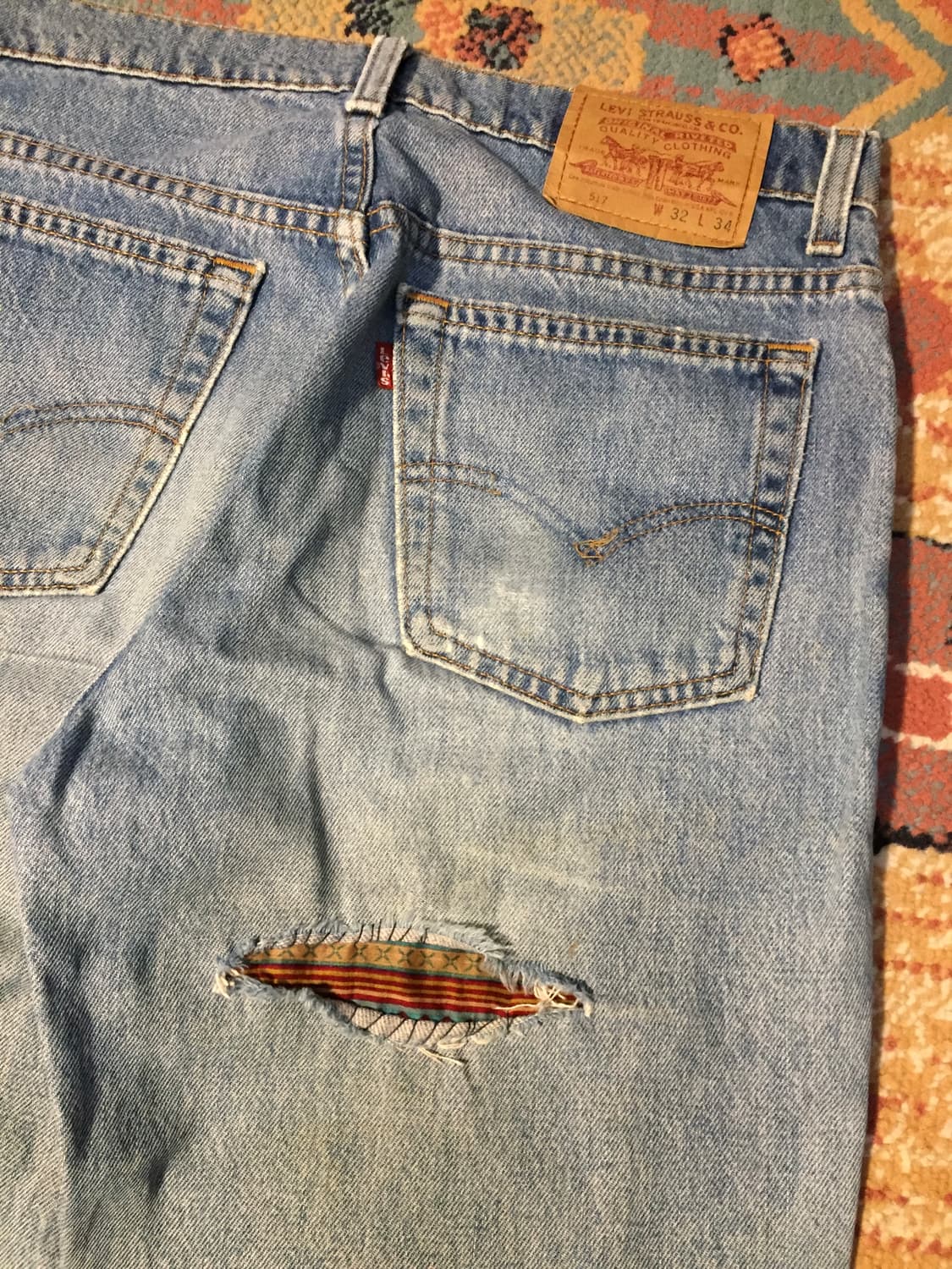 90‘s 리바이스 517 사시코 히피 리페어 데님 상품이미지8