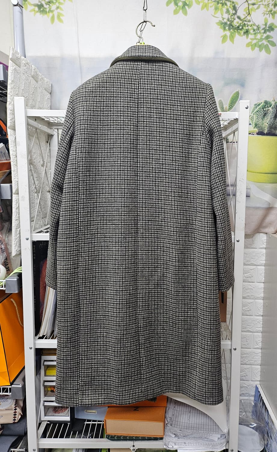 지오송지오 여성 체크 롱코트 66~슬림77 더블코트 AD35 상품이미지4