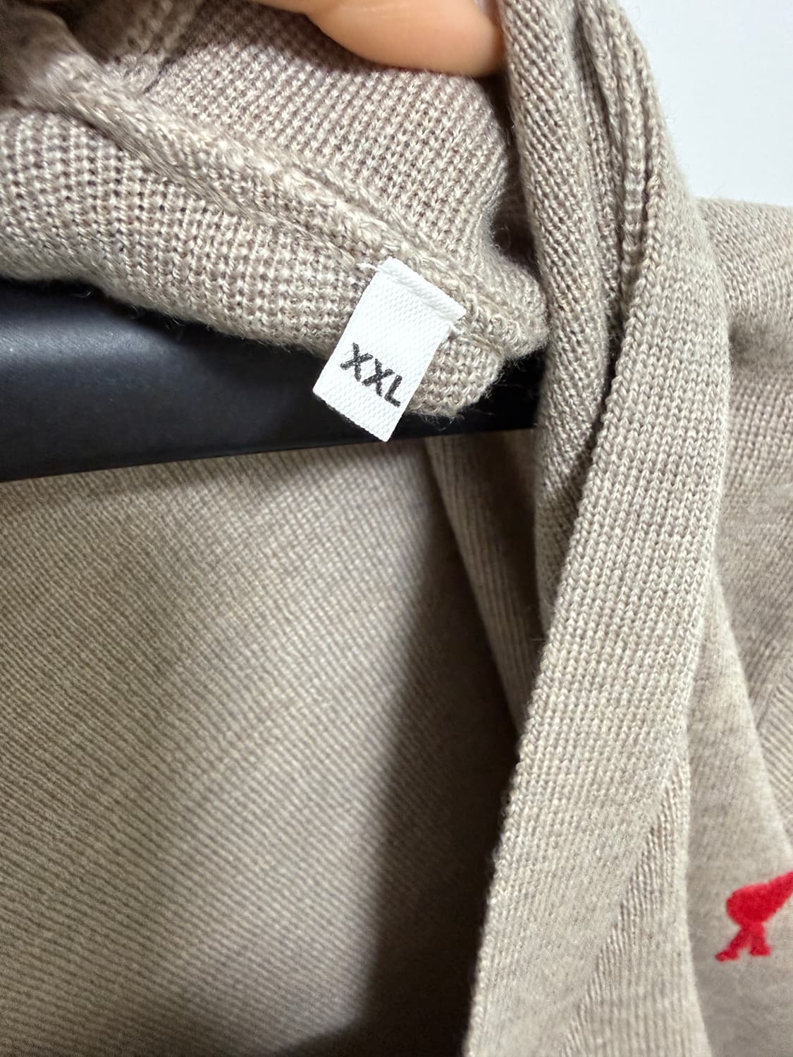 아미 스몰 하트가디건 베이지 XLL 상품이미지4